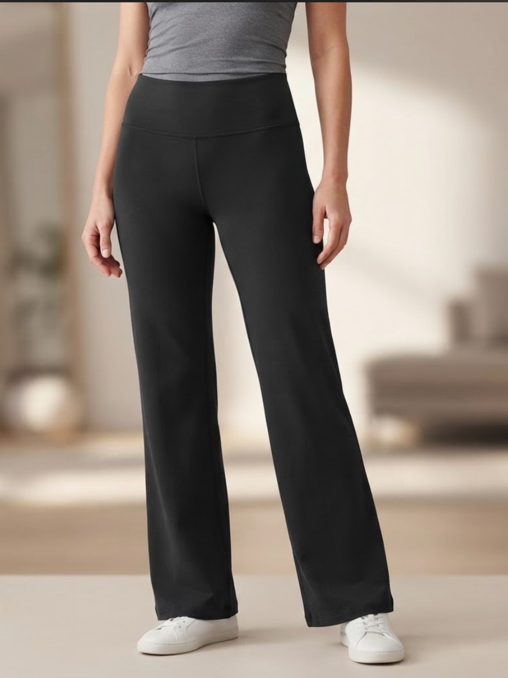 Lululemon Groove Pant Black Flare Yoga Pants Foldover Waistband 12 Tall Long